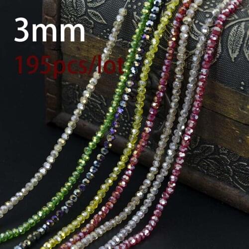 Hot Sale Ball Faceted Crystal Beads AB Color 3mm 195Pcs High Quality Round Sphere Shape Loose Bead Garment Beads DIY