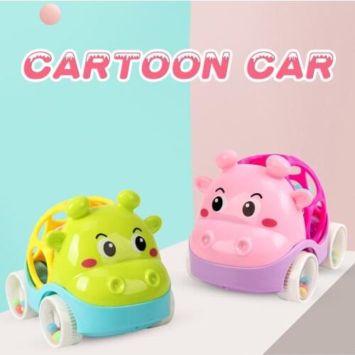 Push Sliding Car Magnetic Connection Toys Cute Cartoon Animal Early Educational Kids Classic Baby Toys Infant Crawling