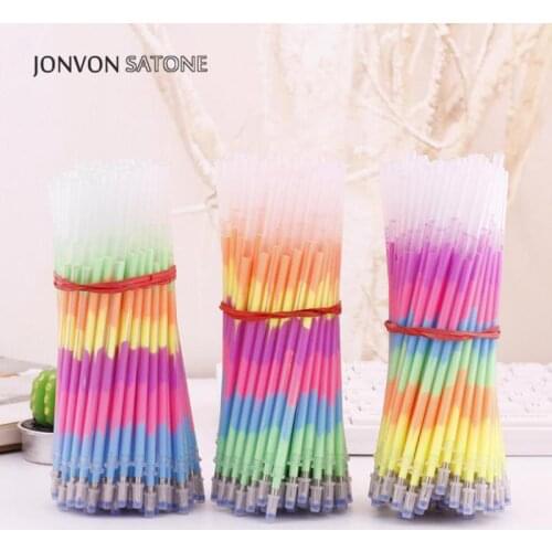 Jonvon Satone 100ps Color Pen Wholesale Rainbow pens Korean Creative Pen Stationery Office Supplies Kids School Stationary Gifts