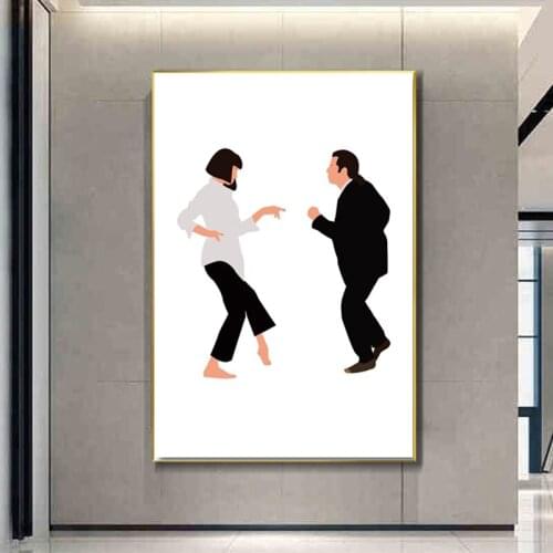 Classic Movie Pulp Fiction Oil on Canvas Painting Wall Art Poster and Prints Wall Art Pictures for Bedroom Decor No Frame