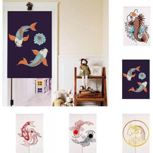 Koi Door Curtain Bedroom Shelter Dust Hanging Curtain Half Panel Curtain Geomantic Curtain Decoration Doorway Hanging Curtain