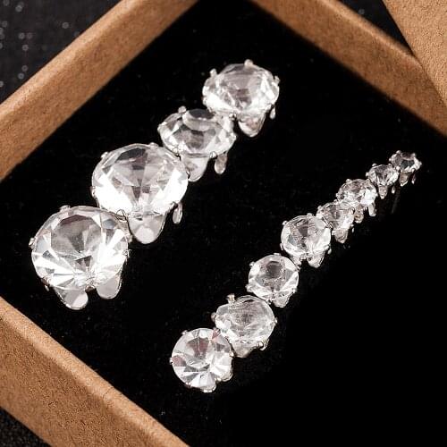 2020 NEW 6 Pairs/Pack Alloy Crystal zircon Stud Earrings Set Piercing Earrings for women Elegant Jewelry Fashion Gift