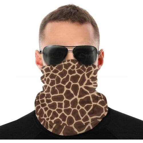 Brown Giraffe Marks Pressure Scarves Neck Face Mask Unisex Halloween Tube Mask Tubular Bandana Protective Headband Outdoor Climb