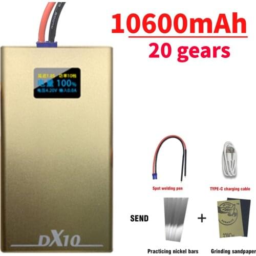 10600mAh Mini Spot Welding Machine For 18650 Battery Spot Welder 20 Gears Spot Welding Machine with Charge-pal OLED Display