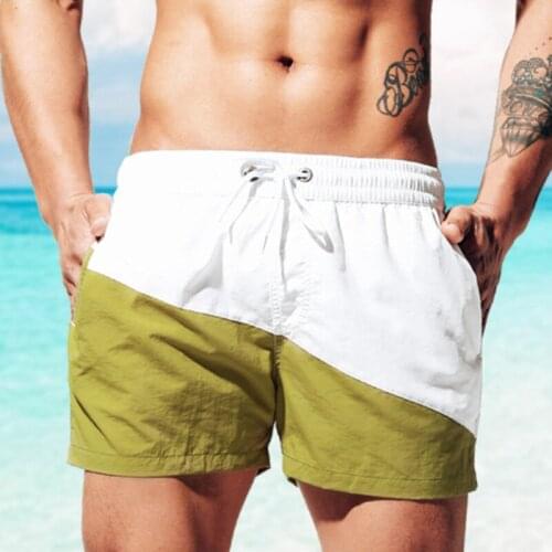 2020 Contrast Color Beach Shorts Mens Swimming Shorts Men Swim Trunks Swimwear Quick Dry Boardshort Surf Board Short Bath Suit