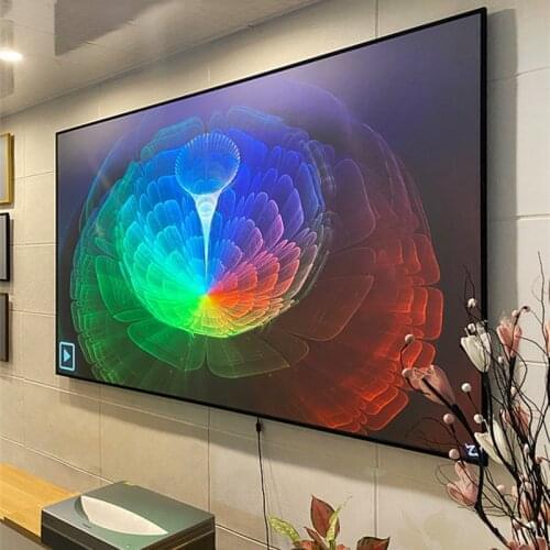 100'' 120'' 16:9 8K True Optical ALR Black Grey Ambient Light Rejecting Projection Screens For UST Ultra-Short Focus Projector