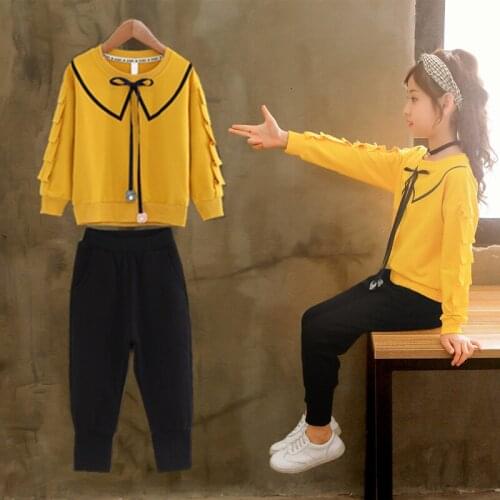 2020 Girls Clothing Sets Kids Long Sleeve Shirts + Pants Suits Autumn Winter Kids Baby Girl Clothes 5 6 7 8 9 10 12 Years
