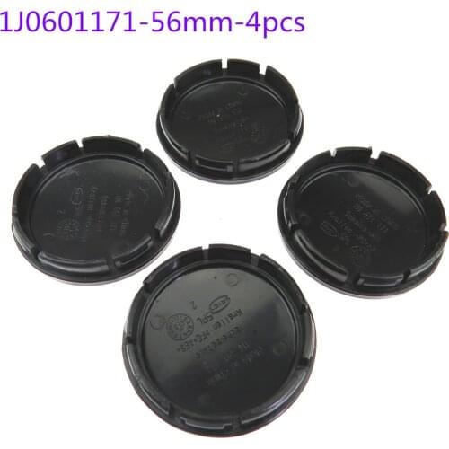 SCJYRXS Qty4 1J0601171 1J0 601 171 56mm Black Car Wheel Center Cap Hub Caps For Passat Eos Beetle Tiguan Rabbit Golf 2003-2010