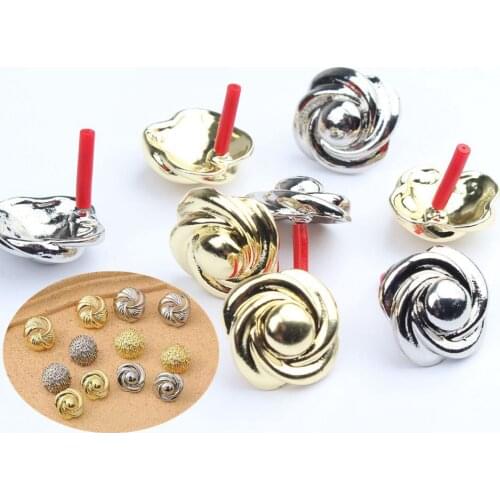 Golden Zinc Alloy Flowers DIY Earrings Jewelry Making Accessories 6pcs/lot 18mm Bulk Items Wholesale Lots Nickel Free