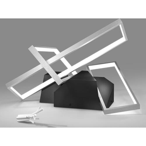 Modern LED Chandelier Lamp Black Gold For Living Room Bedroom Kitchen With Remote Control Geometry Art Home Decor Light Fixture