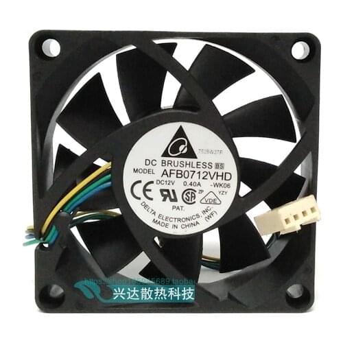 Original AFB0712VHD 12V 0.40A 7CM 7020 4 wire temperature control cooling fan 70x70x20mm