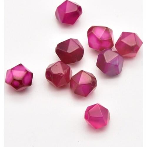 48pcs/Lot 8mm Natural Rose Red Agate Diamond Cut Surface Jewelry Findings Earring Making Supplies Diy Accessories JA0078