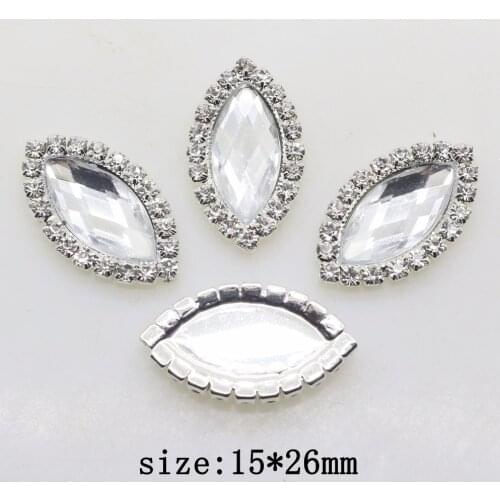 OFXSHIP Fashion promotion 10pcs/set 15*26mm Oval Flatback Rhinestone Accessories Wedding Invitation Card DIY Craft Decoration