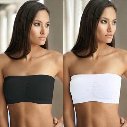 Women Sexy Solid Tube Top Plus Size Sexy Lingerie Strapless Boob Women Bra Basic Solid Color Women Underwear Strapless Tops