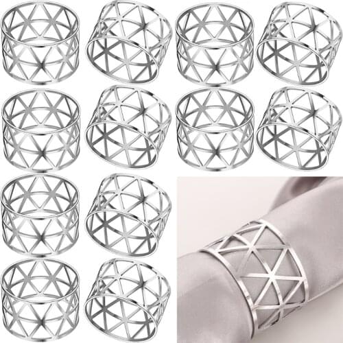 12pcs. Alloy Hollow Out Napkin Rings Wedding Thanksgiving Christmas Household 667A