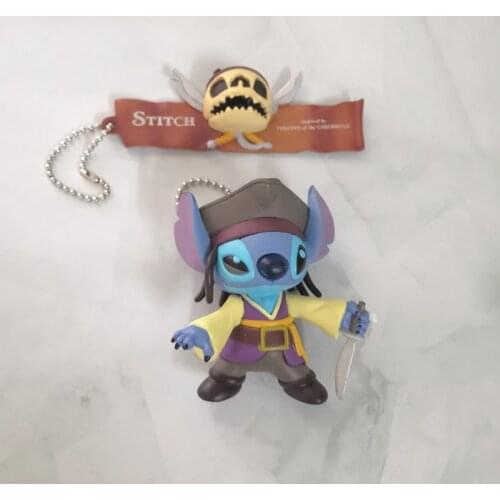 2PCS 6cm 9cm Disney star baby stitch Skull Pendant pirate stitch key chain bag pendant birthday gift