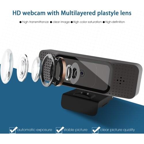 2021 AutoFocus 1080p Webcam with Stereo Microphone FHD USB Web Camera, for Streaming Online Class Zoom/Skype/Facetime/Teams, PC