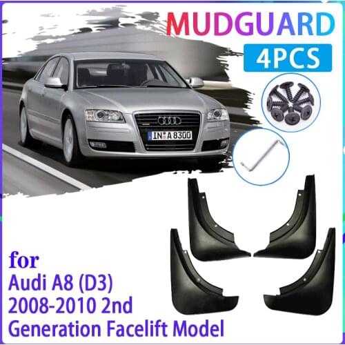 4 PCS Car Mud Flaps for Audi A8 D3 2008 2009 2010 Mudguard Splash Guards Fender Mudflaps Auto Accessories
