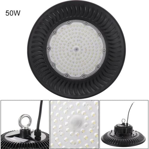 50W-200W UFO LED High Bay Light Fixture 14000lm 6500K Daylight Industrial Commercial Bay Lighting For Warehouse Workshop