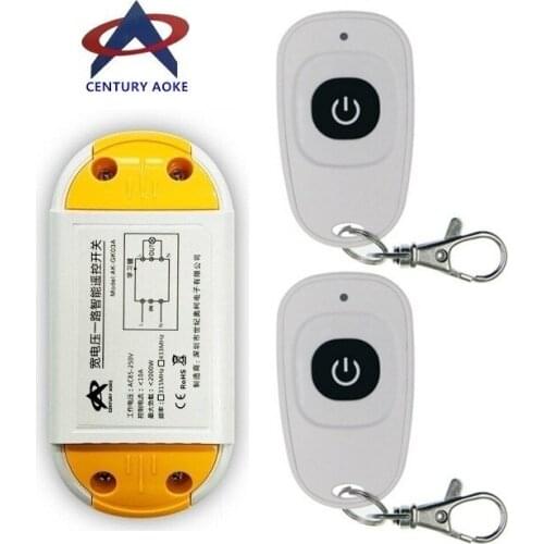 AC85V-265V 110V 220V 230V 1 Channel 1CH RF Wireless Remote Control Switch System Receiver +2 Transmitter, 315 433.92,Toggle
