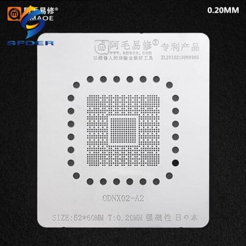 AMAOE BGA Stencil ODNX02-A2 For Game Player Switch CPU Reballing IC Pin Solder Tin Plant Net Square Hole 0.20MM Thickness