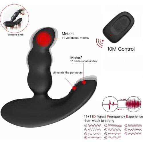 NEW USB Anal Vibrator Skin Feeling Man Anal Toys 11 + 11 Modes Strong Vibrating Prostate Massager Anal Plug Sex Toys for Couples