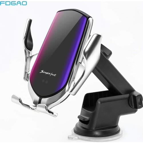Automatic 15W Qi Car Mount Wireless Charger For iPhone 12 Pro 11 XS XR X 8 Samsung S20 S10 Induction Fast Charging Phone Holder