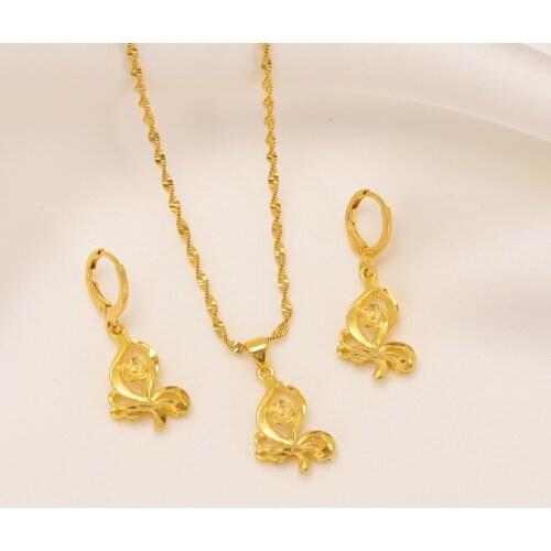 Bangrui Hot Gold Color Flower Pendant Necklace Earrings For Women Elegant Jewelry Sets African Arab Jewelry Gifts