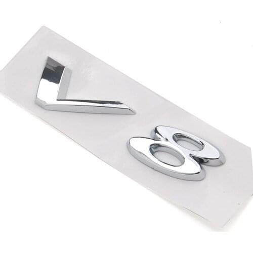 BBQ@FUKA Auto Car-styling Chrome ABS V8 Rear Trunk Emblem Badge Decal Sticker Fit For Jaguar XJ XF XE XK