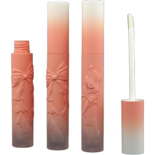 Lip Gloss Tubes with Wand Emboss Pink Bow Bear Refillable Empty Lip Gloss Bottles 3ml Lipgloss Liquid Lipstick Tubes Container