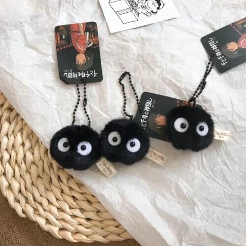 2021 New Anime Cute Plush Eggette Key Chain Black Anime Keychain Dust The Elves Cartoon Key Ring Wholesale