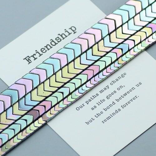 Arrows Light Purple Hematite Beads Triangle Natural Stone Charms Loose Spacer Beads for Jewelry Bracelet Making DIY Accessories