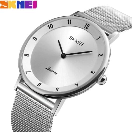 SKMEI Luxury Brand Men Quartz Watches Ultra Thin Stainless Steel Clock Male Sport Watch Waterproof Casual Relogio Masculino 1264