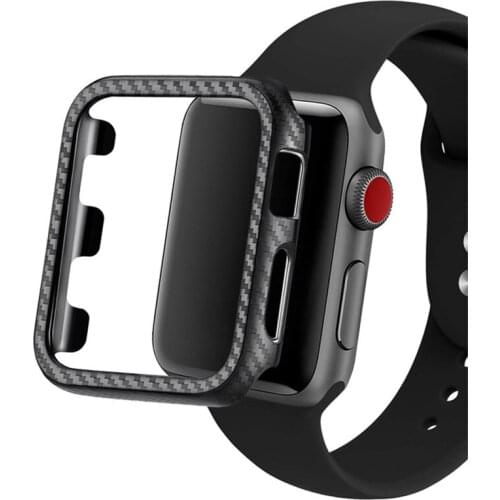Watch Cover Case for Apple Watch 6/5 40mm 44mm 42mm 38mm Cover Carbon fiber PC cases For Apple Watch Series 4 3 2 1 accessories