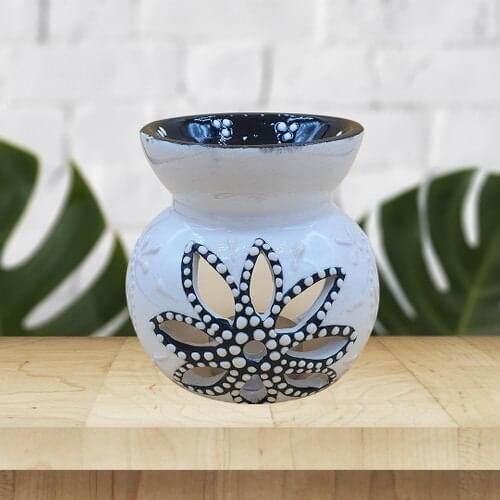Adelya Life Handmade Black White Lotus Censer Decorative Gift-KB03693
