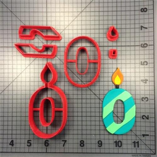 Birthday Digital Candle 0 Cookie Die-Cutting Kitchen Baking Supplies Home DIY Cake Icing Decoration Kit 3D Printed Custom Seal