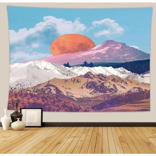 Home Decor animal sun space Landscape Japanese Tapestry Wall hanging fabric living room background wall Yoga beach towel mat