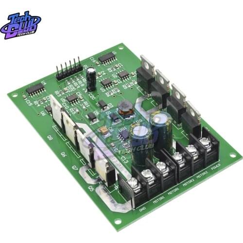 Dual DC Motor Driver Board H-Bridge PWM DC Motor Drive Module MOSFET IRF3205 12V 24V 10A Peak 30A with Brake Function