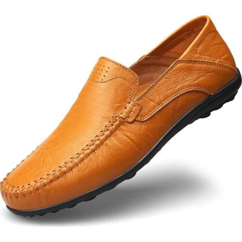 Breathable Casual shoes Men Drive loafer full grain Leather Leisure shoes Slip-on z764