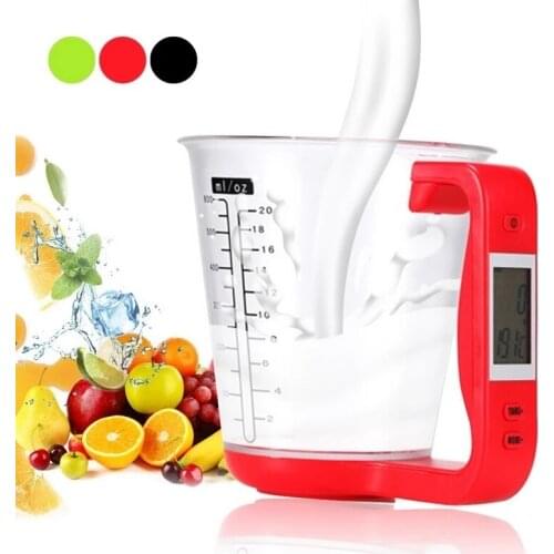 Electronic Measuring Cup Kitchen Scales Digital Beaker Host Weigh Temperature with LCD Display Libra Electronic Tool Scale