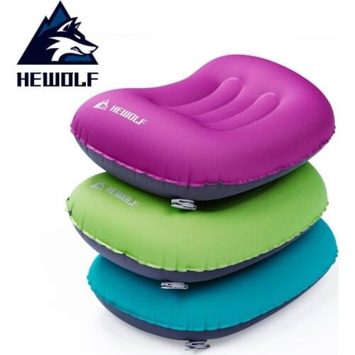 Hewolf Ergonomics Travel Rest Pillow Inflatable 43*32.5*13cm Folding Portable Air Pillow Outdoor Camping Hiking Rest Head Mat