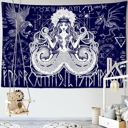 Mermaid Princess Tapestry Wall Hanging Magic Science Fiction Bohemian TAPIZ Dormitory Living Room Home Decor
