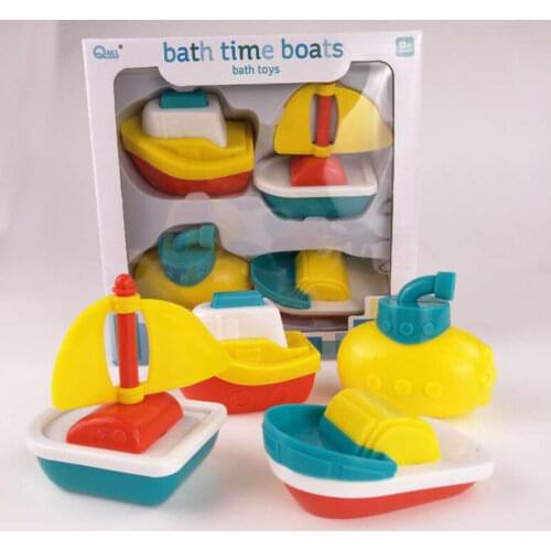 4Pcs/set Boats Toys Bathroom Tub Baby Childrens Swimming Water Kids Bath Educational Home Floating Ship Play Toys for Children