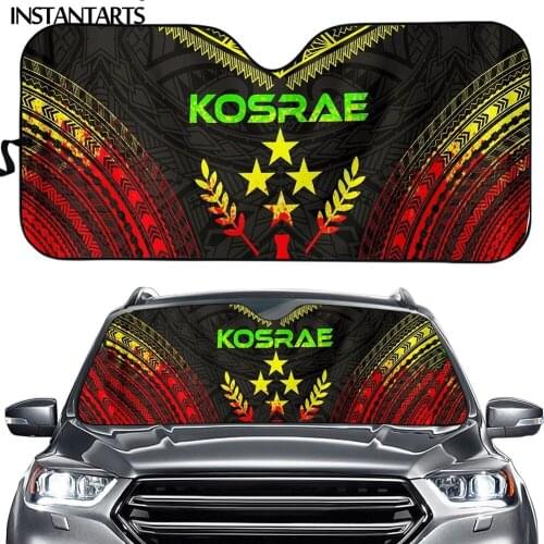 INSTANTARTS Polynesian Kosrae Turtle With Plumeria Flowers Printed Car Windshield Sunshade Foldable Reflective Sun Visor Stylish