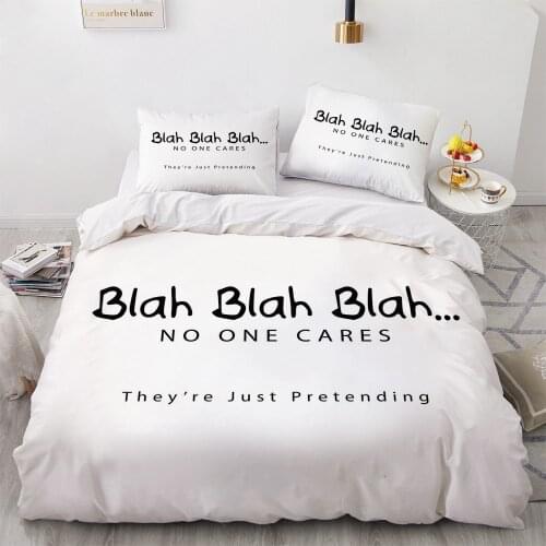 3D Printed Custom White Letter Single Double King Size Pillow Shams Quilt Covers Duvet Cover Set Case Bedding Set Home Textile