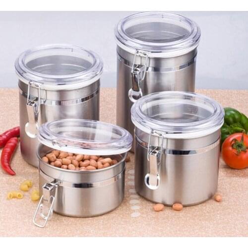Stainless Steel Coffee Container Storage Canister Airtight Stainless Steel Jar Canister Coffee Flour Sugar Tea Container Holder