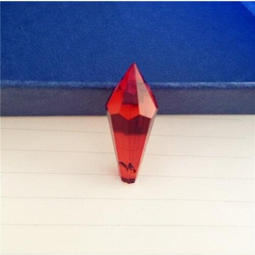 Beautiful 38mm 100units Red Crystal Pendants Glass Icicle Drop Chandelier For lustre Home Decoration Accessories