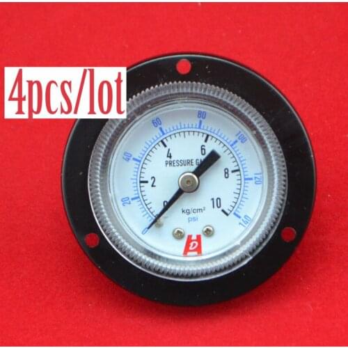 4pcs/lot Y40-ZT 1.5" 40mm 140psi pressure gauge ,10kg/cm2 manometer ,PT1/8" back thread with front flange