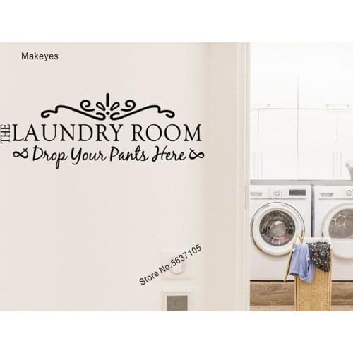 Makeyes Laundry Room Wall Sticker Washing Room Decoration Wall Decal Home Store Art Wall Decor Vinyl Design Laundry Wallart Q671