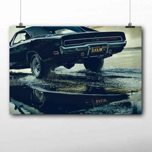 Wall Art Poster Vintage Car Retro Auto Charger Canvas Painting Silk Printed For Room Decor